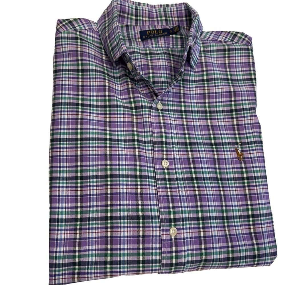 Polo Ralph Lauren Men’s 100% Cotton Plaid  Oxford Shirt Pony Logo Sz XL